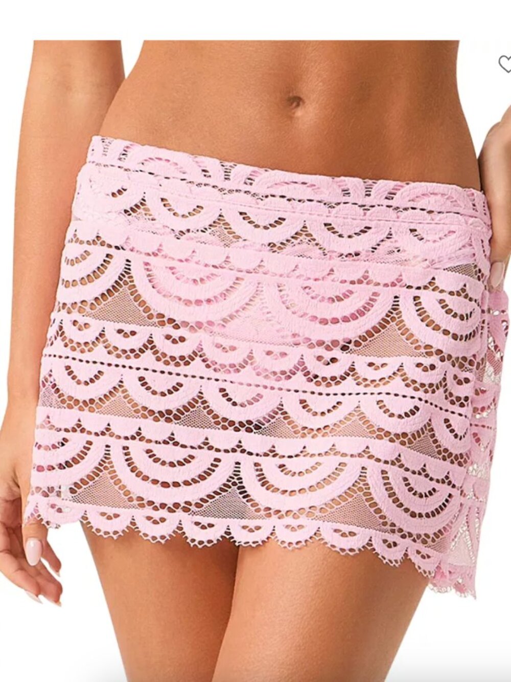NWT PQ SWIM Rosé Lace Maycee Skirt XS/S